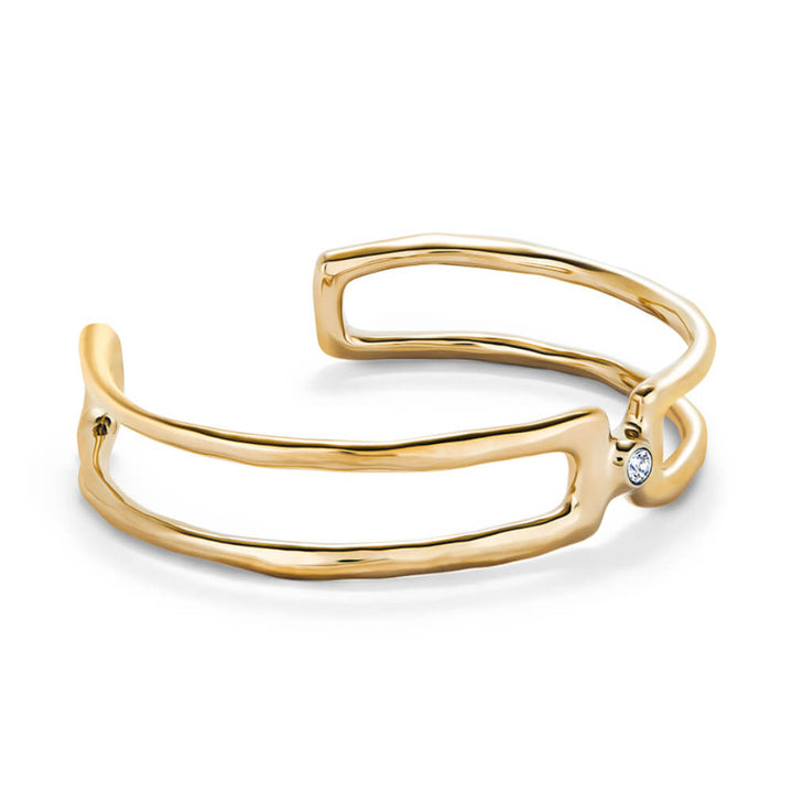 UNOde50 18K Gold - Plated White Topaz Bangle Bracelet - MococoUNOde50PUL2446BLNORO0MBracelets