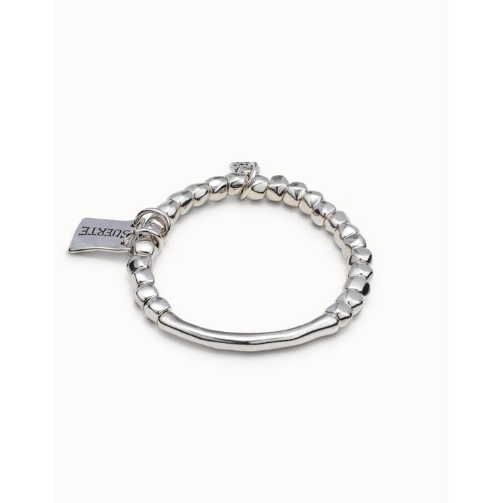 UNOde50 Bead Bracelet With Tubular Piece And Silver - Plated Plate With Message - MococoUNOde50PUL1210MTL000 - S/MBracelet