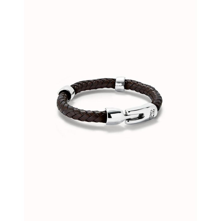 UNOde50 Braided Leather With 2 Sterling Silver - Plated Circles Bracelet - MococoUNOde50PUL2459MARMTL0L8435302485620Bracelet