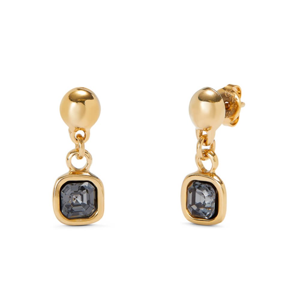 UNOde50 Gold Black Hanging Crystal Earrings - MococoUNOde50PEN0998NGRORO0UEarrings