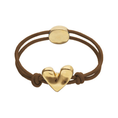 Unode50 Gold Brown Elastic Thread Bracelet - MococoUNOde50PUL2641MARORO0SBracelets