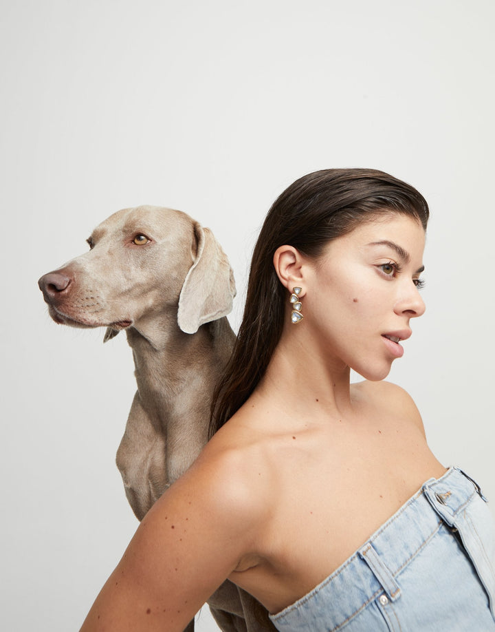 UNode50 Gold Drop Multicolored Crystals Earrings - MococoUNOde50PEN0983MCLORO0UEarrings