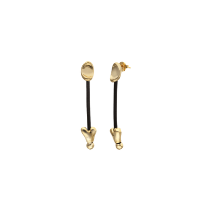 UNOde50 Gold Heart Leather Drop Earrings - MococoUNOde50PEN1073MARORO0U8435302498521Earrings