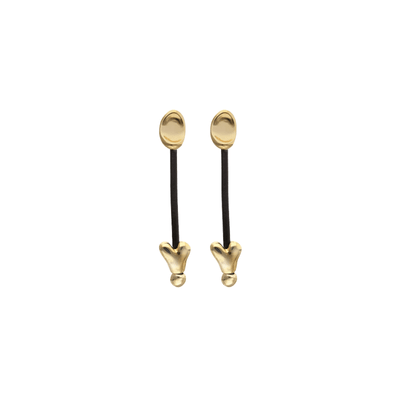 UNOde50 Gold Heart Leather Drop Earrings - MococoUNOde50PEN1073MARORO0U8435302498521Earrings