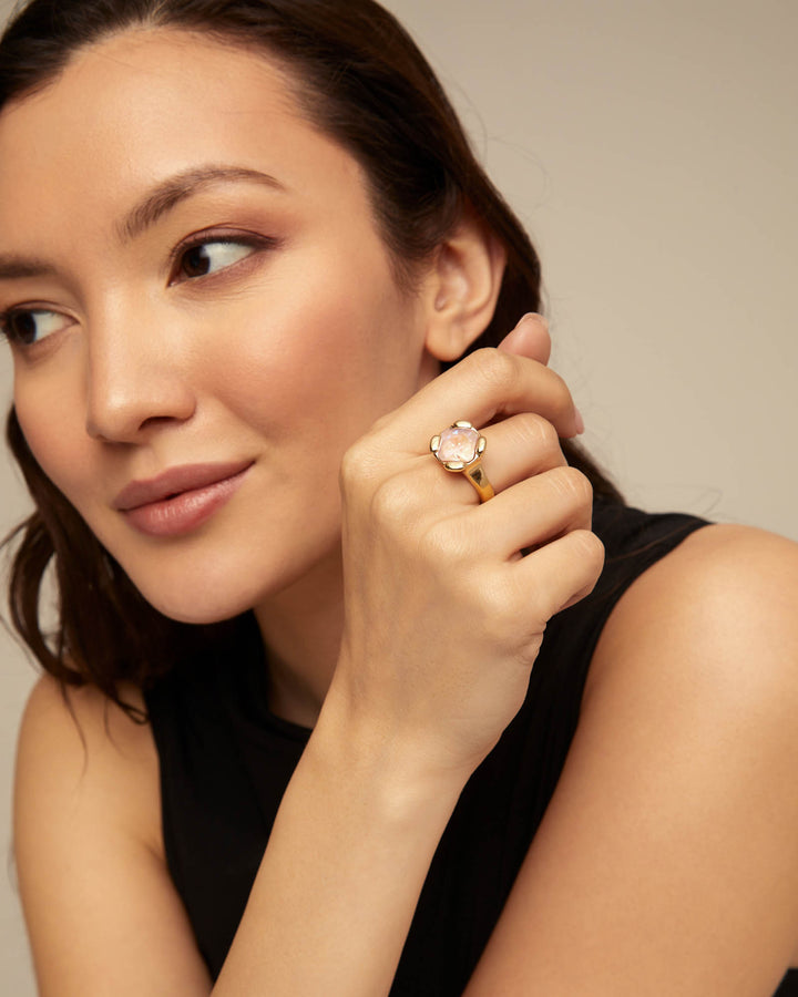 UNOde50 Gold Rock n pink Charismatic Ring - MococoUNOde50ANI0789RSAORO12/WEB8435302480687Rings