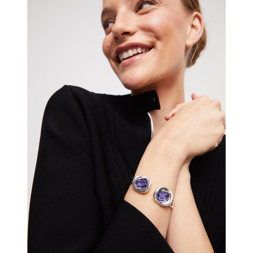 UNOde50 Rigid Sterling Silver - Plated Bracelet With Two Purple Crystals - MococoUNOde50PUL2453MORMTL - S/MBracelet