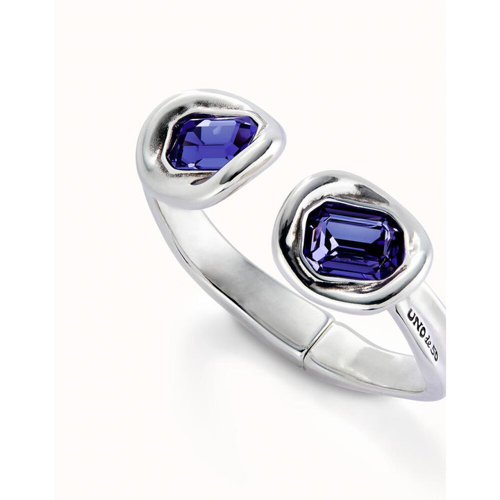 UNOde50 Rigid Sterling Silver - Plated Bracelet With Two Purple Crystals - MococoUNOde50PUL2453MORMTL - S/MBracelet