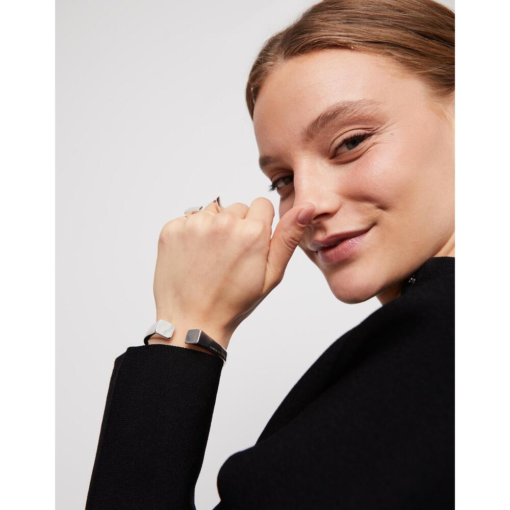 UNOde50 Rigid Sterling Silver/Gold - Plated Bracelet Smooth Finish And Square Shape - MococoUNOde50PUL2493MTL000 - S/LBracelet