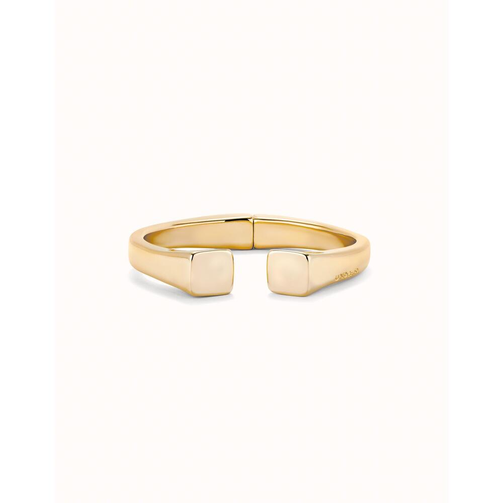 UNOde50 Rigid Sterling Silver/Gold - Plated Bracelet Smooth Finish And Square Shape - MococoUNOde50PUL2493MTL000 - G/LBracelet