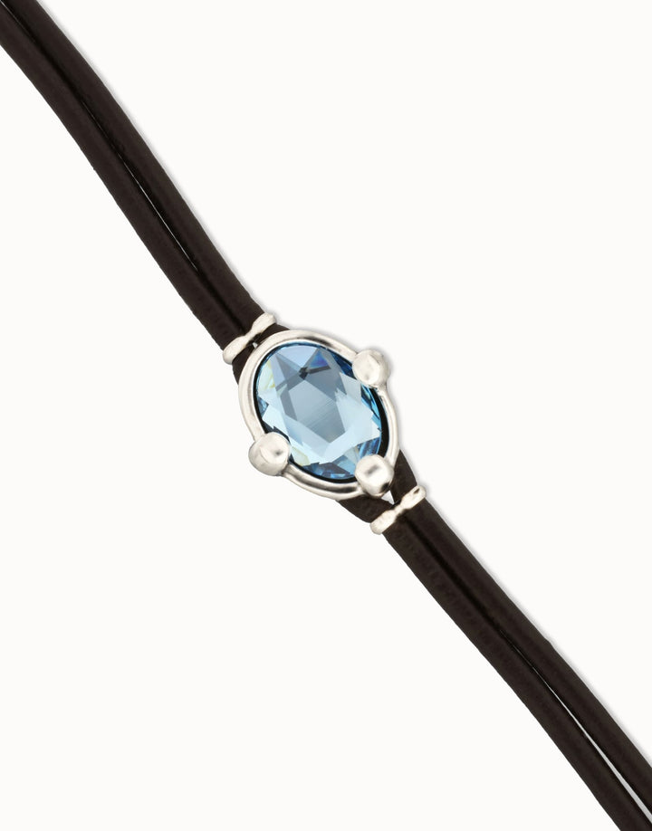 UNOde50 Ser Deslumbrante Blue Oval Crystal Leather Bracelet - MococoUNOde50PUL2594AZUMTL0MBracelets
