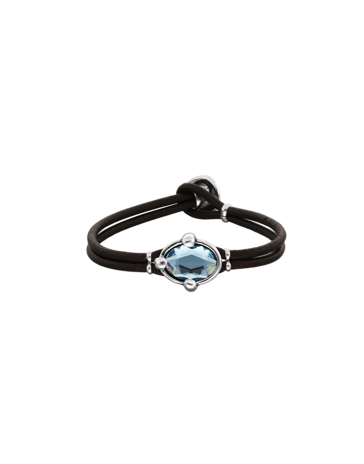 UNOde50 Ser Deslumbrante Blue Oval Crystal Leather Bracelet - MococoUNOde50PUL2594AZUMTL0MBracelets
