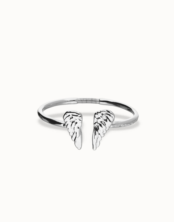UNOde50 Ser Invencible Silver Wing Detail Cuff Bracelet - MococoUNOde50PUL2602MTL0000M