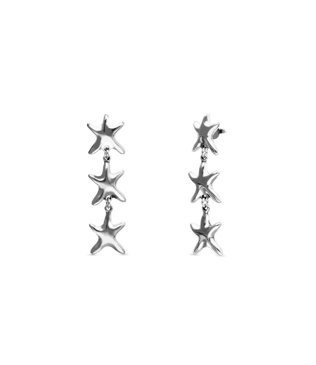 UNOde50 Silver 3 Starfish Long Drop Earrings - MococoUNOde50PEN1086MTL0000U8435795701917Earrings