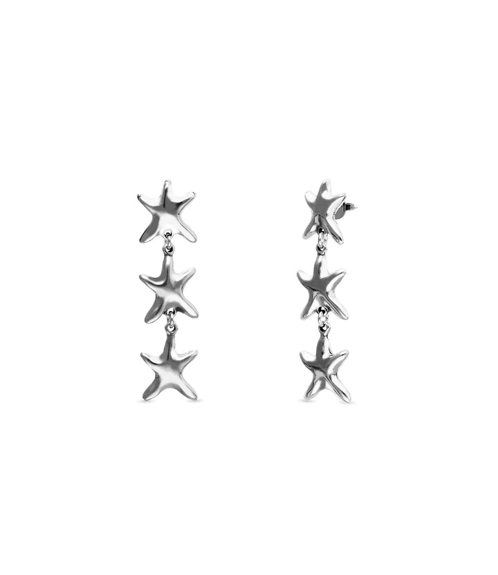 UNOde50 Silver 3 Starfish Long Drop Earrings - MococoUNOde50PEN1086MTL0000U8435795701917Earrings