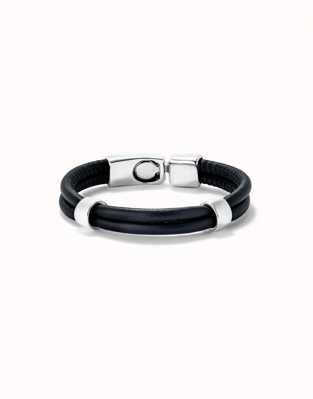 UNOde50 Silver Black Double Leather Bracelet - MococoUNOde50PUL2489NGRMTL0L8435302486160Bracelets