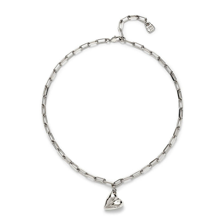 Unode50 Silver Heart Charm Made of Metal Alloy Chain Necklace - MococoUNOde50COL2018MTL0000UNecklace