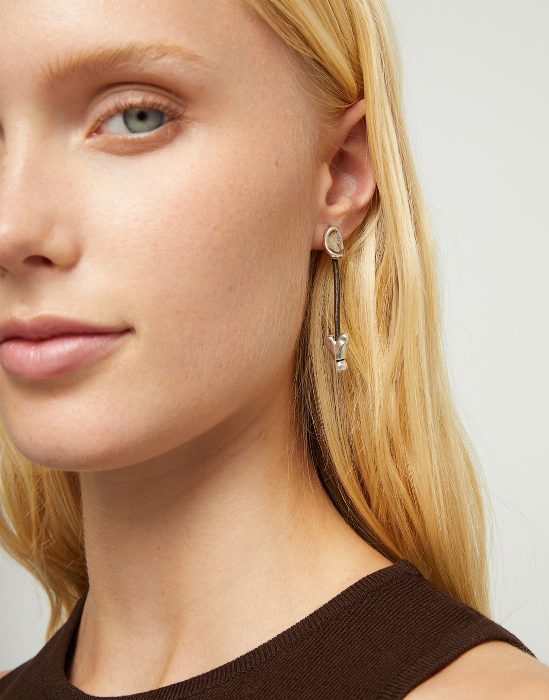 UNOde50 Silver Heart Leather Drop Earrings - MococoUNOde50PEN1073MARMTL0U8435302498514Earrings