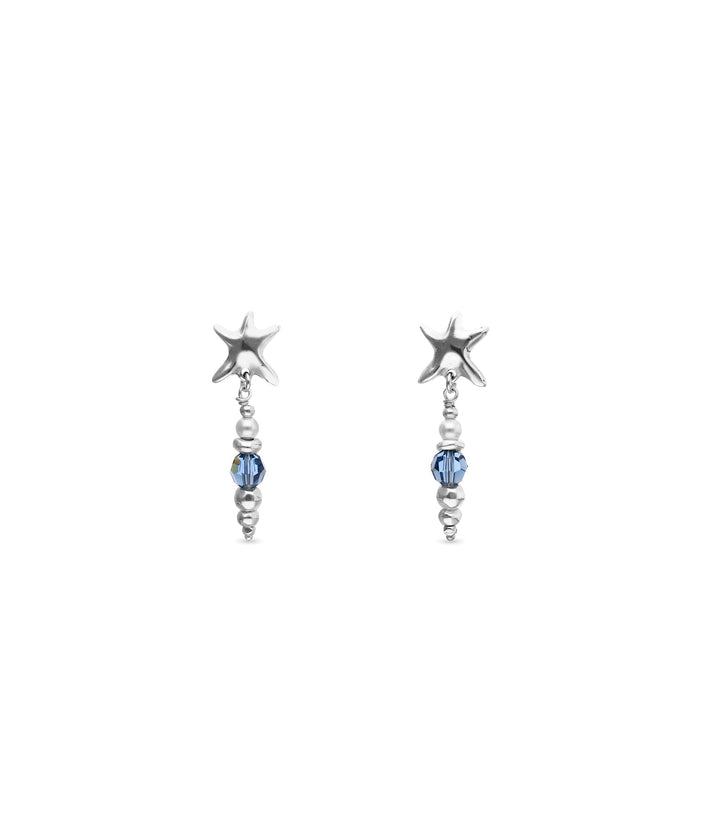 UNOde50 Silver Long Starfish Blue Crystal Earrings - MococoUNOde50PEN1104AZUMTL0U8435795702167Earrings