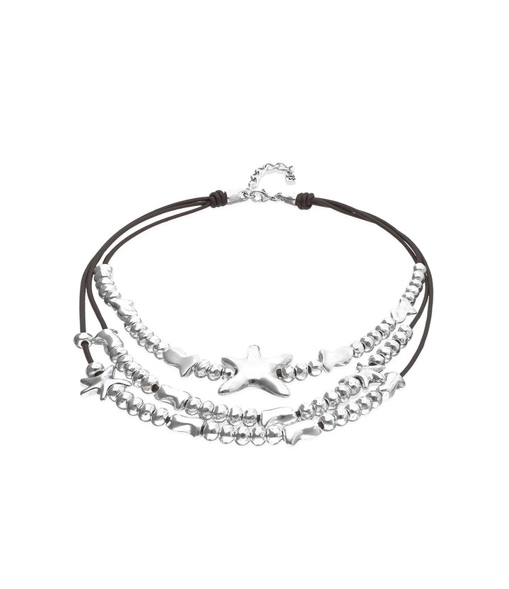 UNOde50 Silver Multi-strand Leather Star Necklace - MococoUNOde50COL2093MARMTL0U8435795701535Necklaces