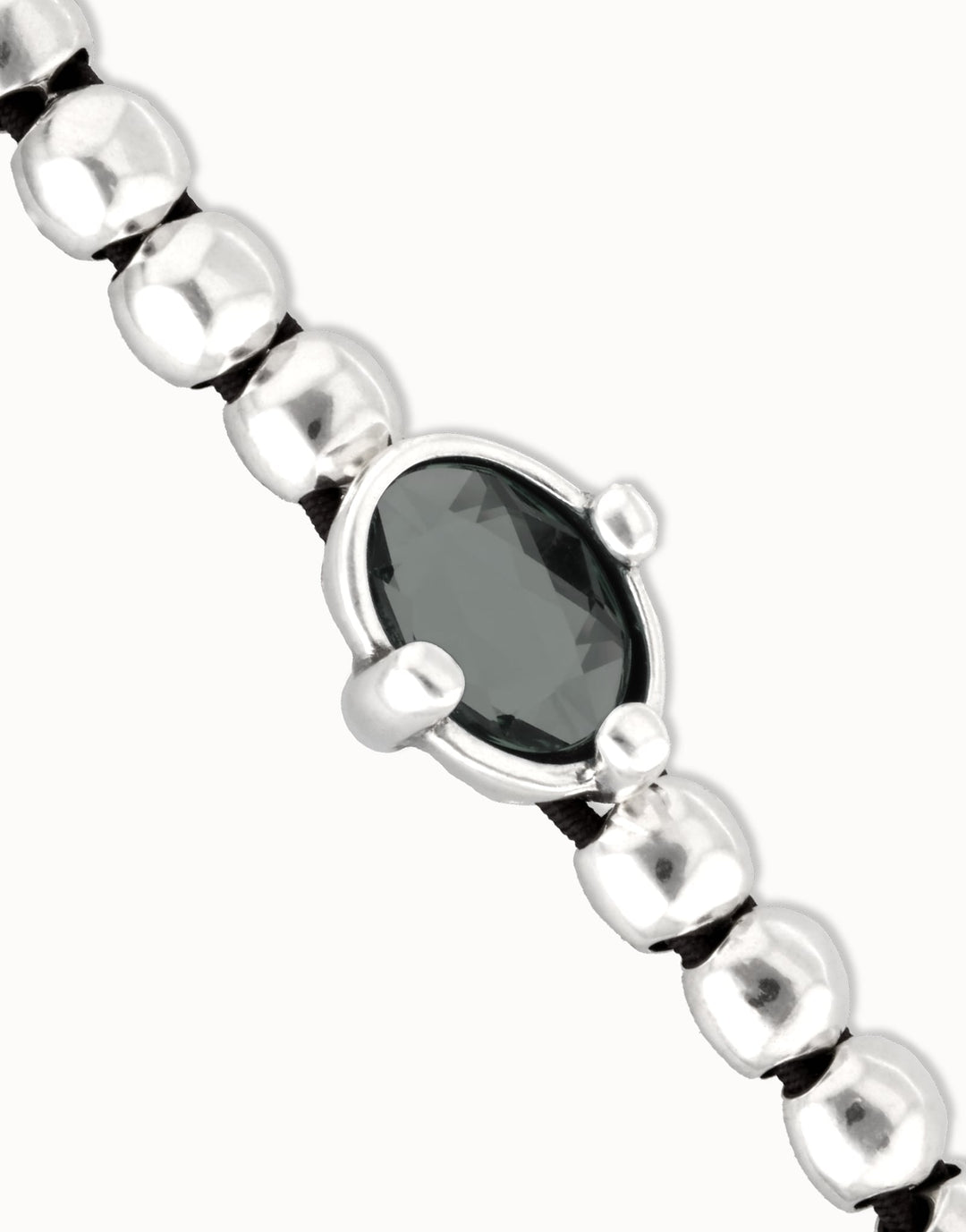 UNOde50 Silver Oval Black Crystal Beaded Bracelet - MococoUNOde50PUL2595NGRMTL0MBracelets