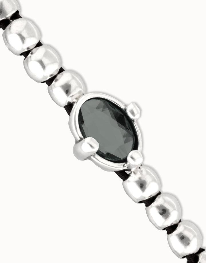 UNOde50 Silver Oval Black Crystal Beaded Bracelet - MococoUNOde50PUL2595NGRMTL0MBracelets