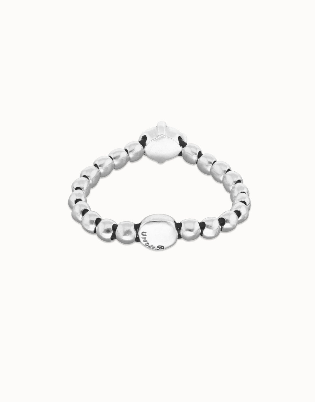 UNOde50 Silver Oval Black Crystal Beaded Bracelet - MococoUNOde50PUL2595NGRMTL0MBracelets