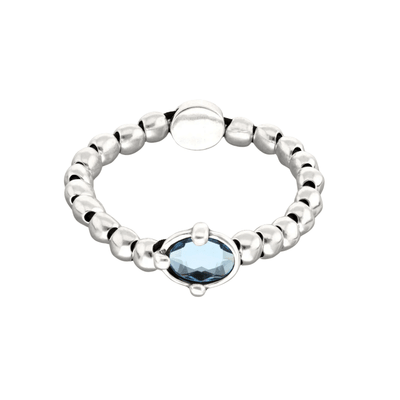 UNOde50 Silver Oval Blue Crystal Beaded Bracelet - MococoUNOde50PUL2595AZUMTL0MBracelets