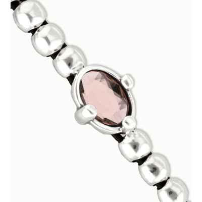 UNOde50 Silver Oval Pink Crystal Beaded Bracelet - MococoUNOde50PUL2595RSAMTL0MBracelets