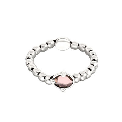 UNOde50 Silver Oval Pink Crystal Beaded Bracelet - MococoUNOde50PUL2595RSAMTL0MBracelets