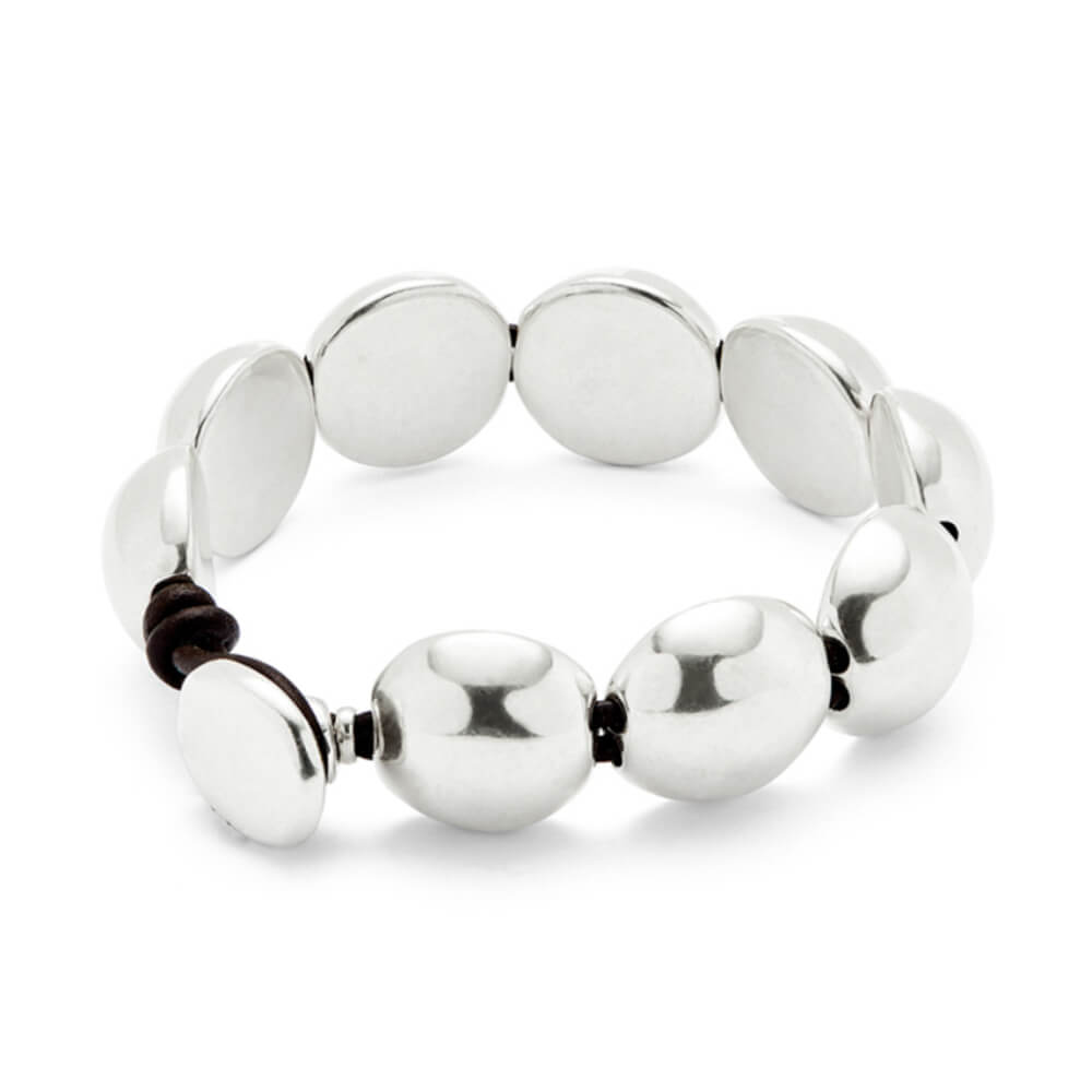 UNOde50 Silver - Plated Leather Beaded Bracelet - MococoUNOde50PUL2517MTL0000MBracelets