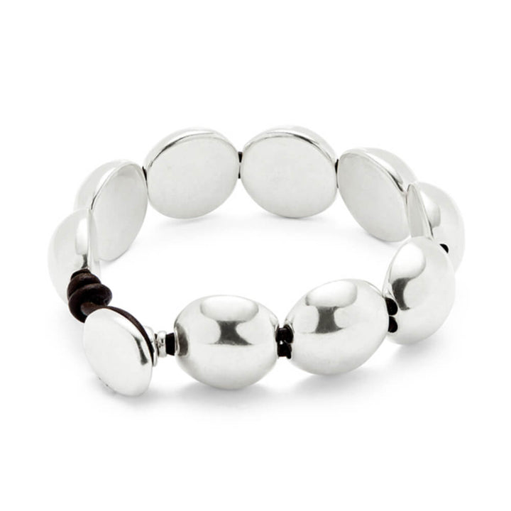 UNOde50 Silver - Plated Leather Beaded Bracelet - MococoUNOde50PUL2517MTL0000MBracelets