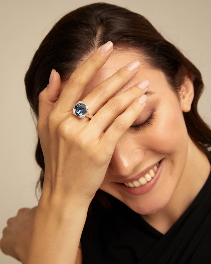 UNOde50 Silver Rock n blue Charismatic Ring - MococoUNOde50ANI0789AZUMTL12/WEB8435302480649Rings