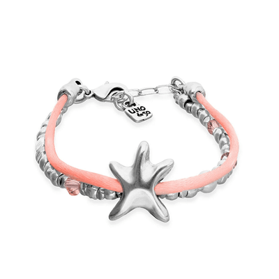 UNOde50 Silver Sisterstar Orange Starfish Silk Bracelet - MococoUNOde50PUL2657NRJMTL0SBracelets