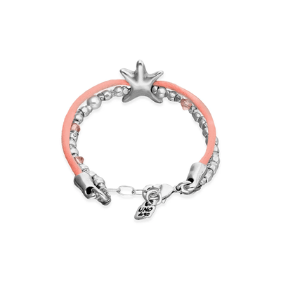 UNOde50 Silver Sisterstar Orange Starfish Silk Bracelet - MococoUNOde50PUL2657NRJMTL0SBracelets