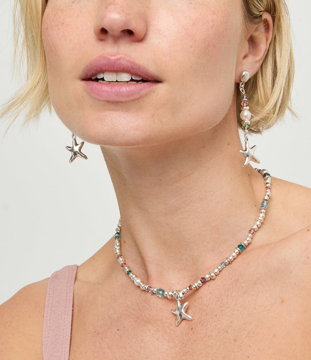 UNOde50 Silver Small Starfish Crystal Necklace - MococoUNOde50COL2095MCLMTL0U8435795701542Necklaces