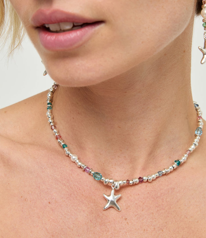 UNOde50 Silver Small Starfish Crystal Necklace - MococoUNOde50COL2095MCLMTL0U8435795701542Necklaces