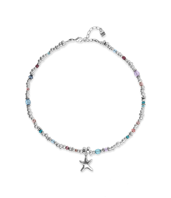 UNOde50 Silver Small Starfish Crystal Necklace - MococoUNOde50COL2095MCLMTL0U8435795701542Necklaces