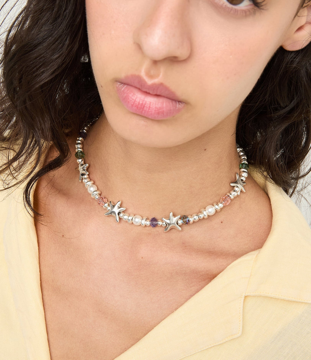 UNOde50 Silver Small Starfish Crystal Necklace - MococoUNOde50COL2097MCLMTL0U8435795701566Necklaces