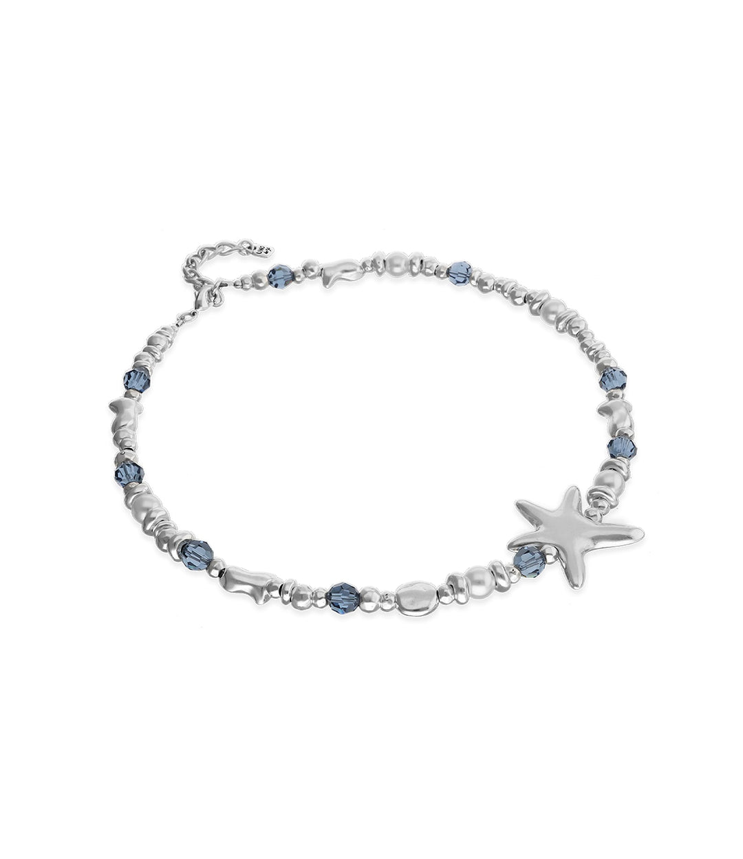 UNOde50 Silver Starfish Blue Crystal Bead Necklace - MococoUNOde50COL2096AZUMTL0U8435795701559Necklaces