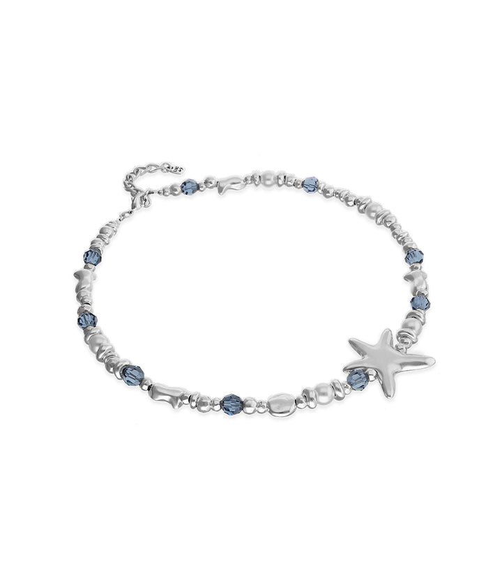 UNOde50 Silver Starfish Blue Crystal Bead Necklace - MococoUNOde50COL2096AZUMTL0U8435795701559Necklaces