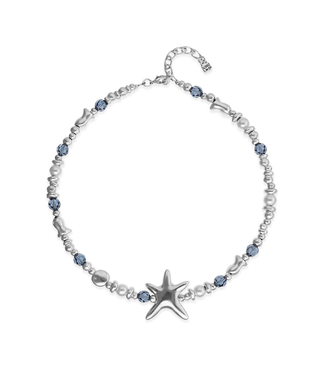 UNOde50 Silver Starfish Blue Crystal Bead Necklace - MococoUNOde50COL2096AZUMTL0U8435795701559Necklaces