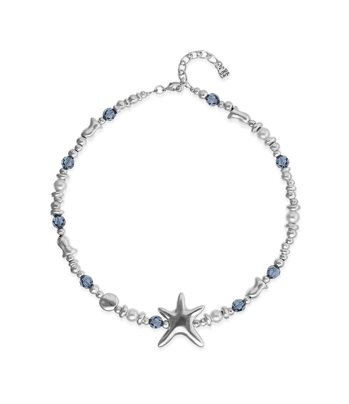 UNOde50 Silver Starfish Blue Crystal Bead Necklace - MococoUNOde50COL2096AZUMTL0U8435795701559Necklaces