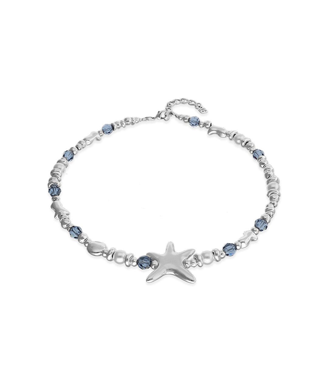 UNOde50 Silver Starfish Blue Crystal Bead Necklace - MococoUNOde50COL2096AZUMTL0U8435795701559Necklaces