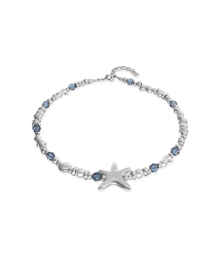 UNOde50 Silver Starfish Blue Crystal Bead Necklace - MococoUNOde50COL2096AZUMTL0U8435795701559Necklaces