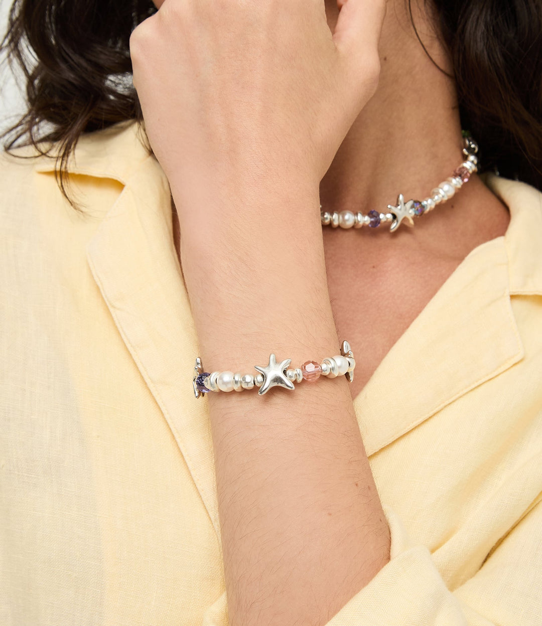 UNOde50 Silver Starfish Multicolored Crystal Bracelet - MococoUNOde50PUL2661MCLMTL0M8435795702556Bracelets