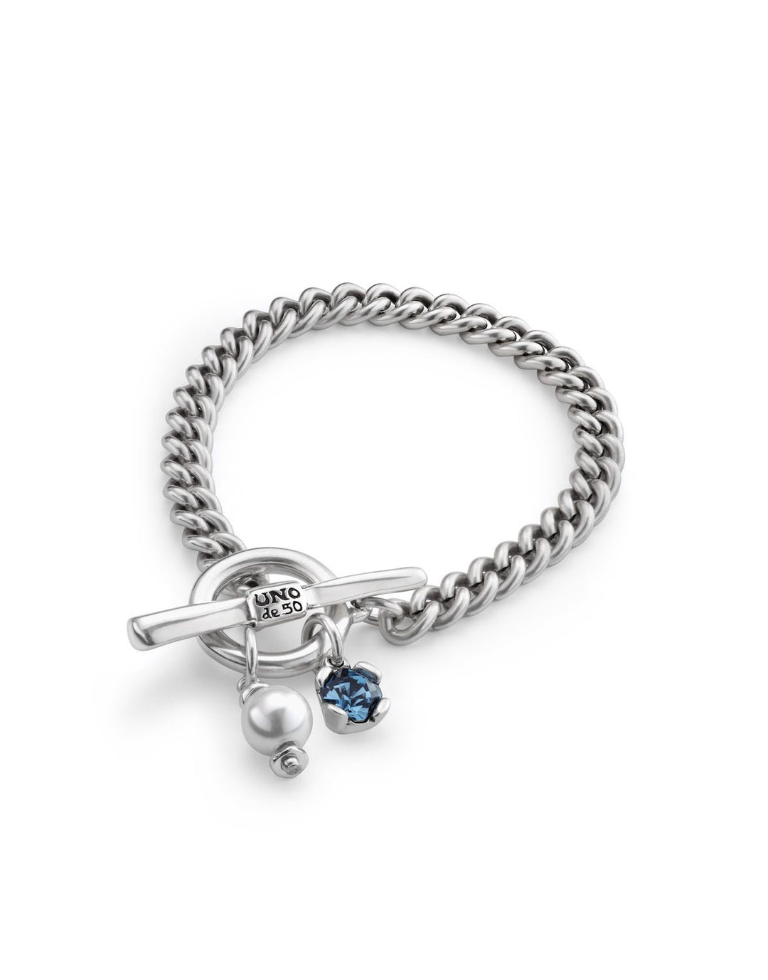 UNOde50 Silver Two Expearltional Charismatic Bracelet - MococoUNOde50PUL2374AZUMTL0M/WEB8435302482186Bracelets