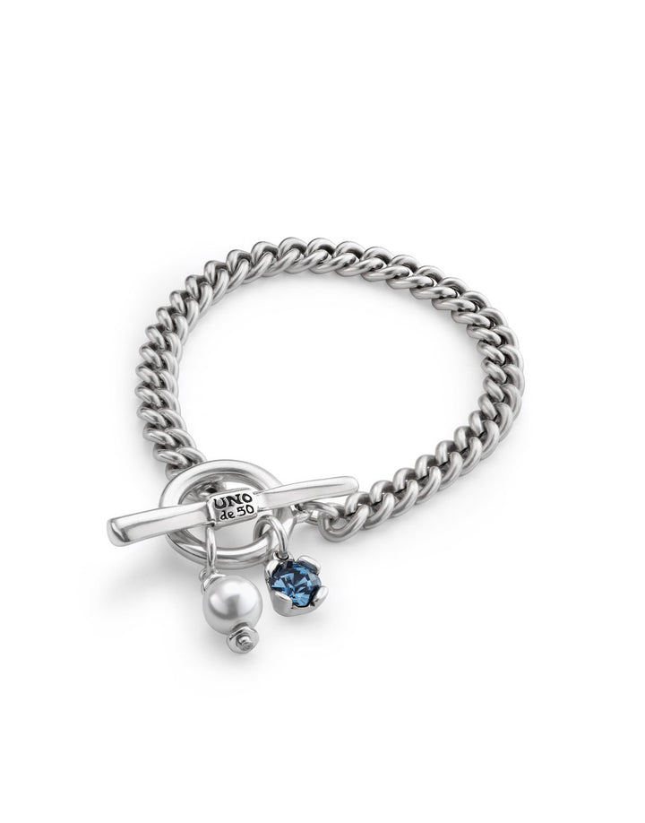 UNOde50 Silver Two Expearltional Charismatic Bracelet - MococoUNOde50PUL2374AZUMTL0M/WEB8435302482186Bracelets