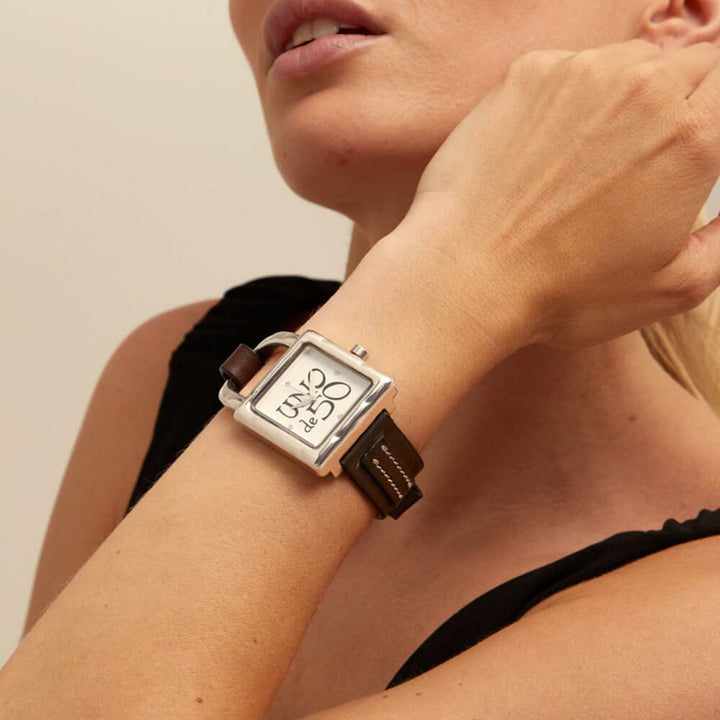 UNOde50 Silver Women's Leather and Metal Watch - MococoUNOde50REL0102BLNMAR0UWatches and Accessories