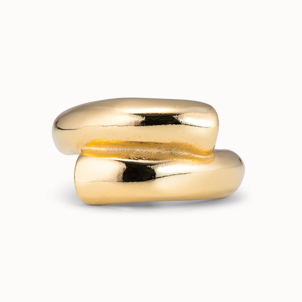 UNOde50 Silver/Gold Plated Tubular Shaped Ring Closed In The Middle - MococoUNOde50ANI0709ORO000 - 9Rings