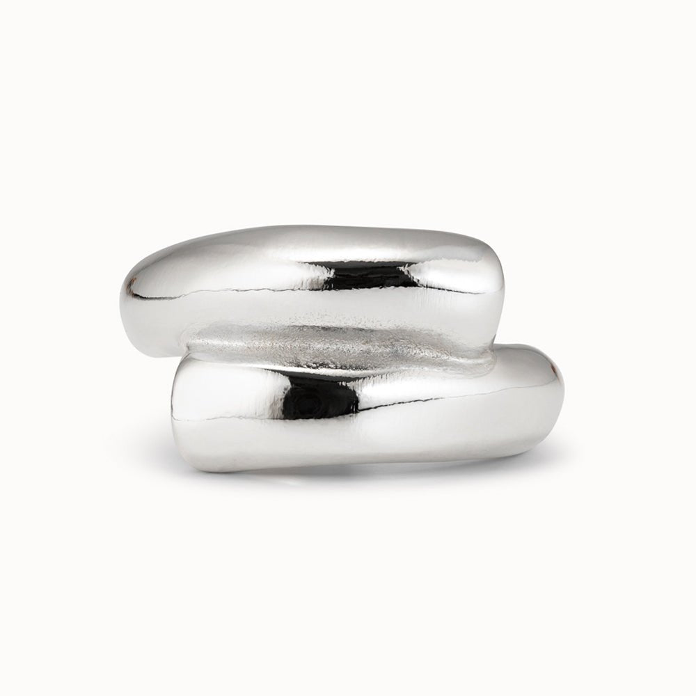 UNOde50 Silver/Gold Plated Tubular Shaped Ring Closed In The Middle